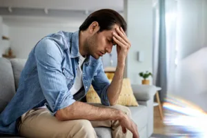 אדם סובל ממצב של דיכאון קשה לאחר תאונת עבודה